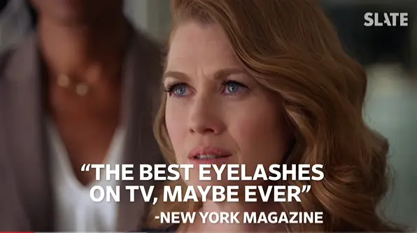 actress wearing lashes